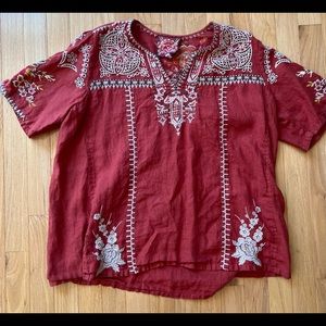 Johnny Was embroidered shirt